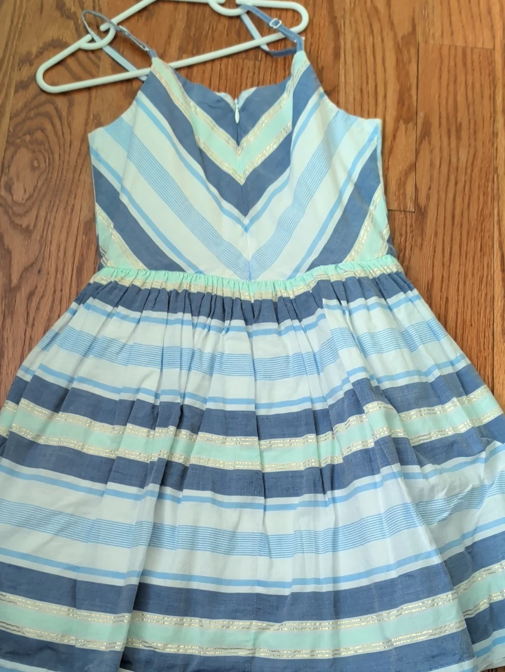 Gymboree Blue and Aqua Striped Sundress with Metallic Accent